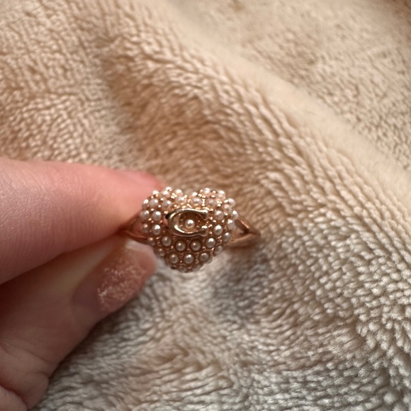 Coach Gold Heart Ring with Pearls - Picture 11 of 16
